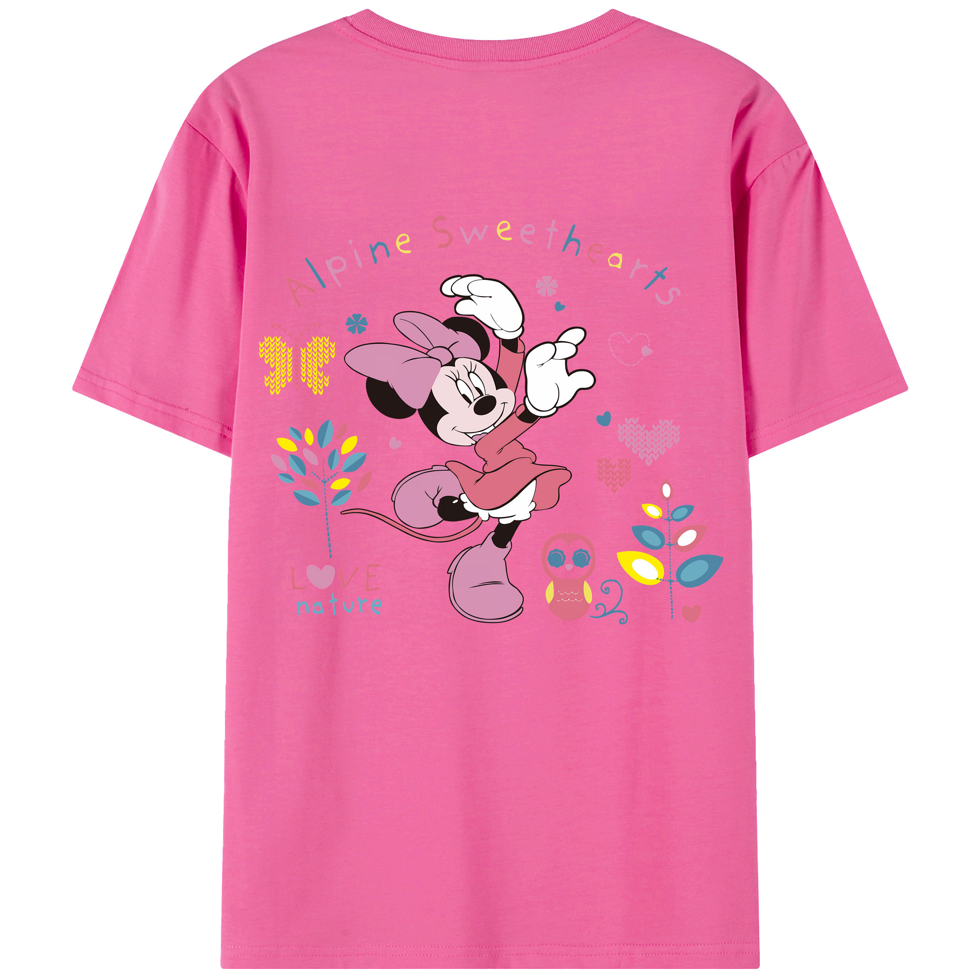 （画像用） ミッキーマウス Mickey Mouse レディース半袖Tシャツ(バックプリント)